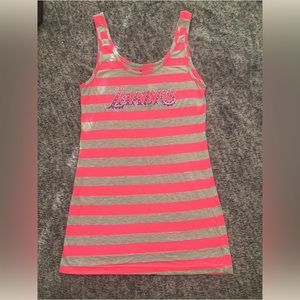 Los Angeles Lakers Hot Pink & Gray Striped Tank Top L